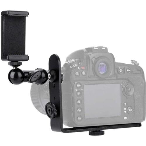 Single L Shape Camera Bracket Hand Grip Magic Arm with Phone Clip for DSLR Camera/Mobile Phone DV/LED Photography Light/SLR Micr