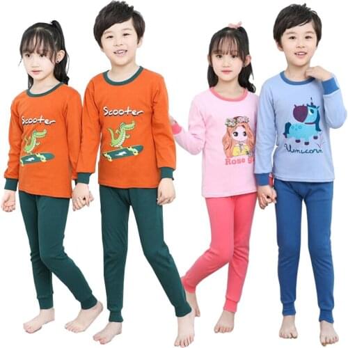 Autumn Winter Children Pajamas Sets Long Sleeve Cartoon Kids Girls Sleep Clothes Suit Childrens Pyjamas Boys Home Clothes Wear