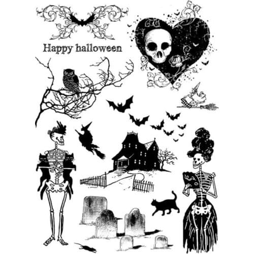 Halloween Bat Spider Web Silicone Clear Seal Stamp DIY Scrapbooking Embossing Photo Album Decorative Paper Card Craft