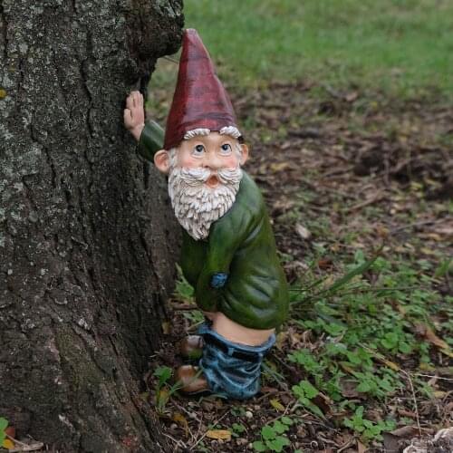 Resin Naughty Garden Gnome Christmas Dress Up Indoor or Outdoor Decorations Gnome Christmas Gnome DIY Garden Decoration Dwarf