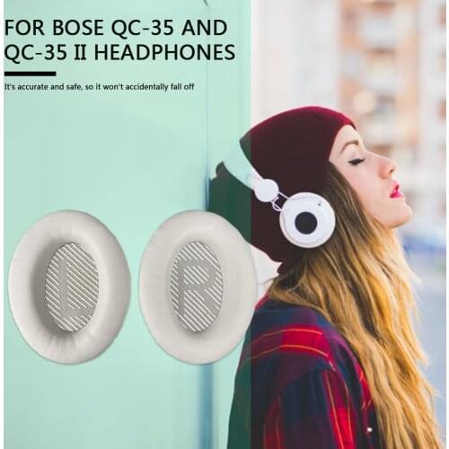 Protein Leather Foam Headphone Ear Pads Lightweight Earphone Covers Easily Carrying Part for Bose QC35/QC35 I/QC35 II