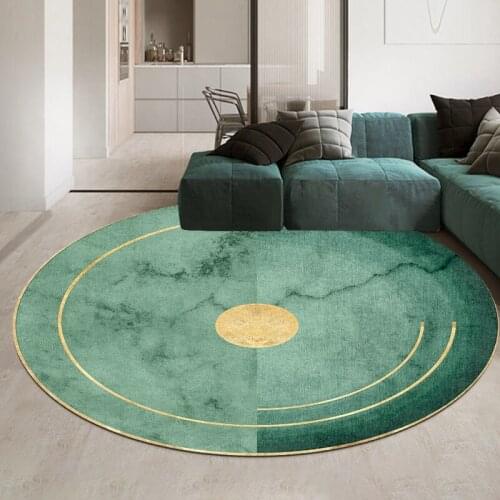 Luxury Round Carpet For Living Room Circle Swing Basket Chair Area Rug Modern Art Kids Bedroom Play Tent Non-Slip Floor Mat