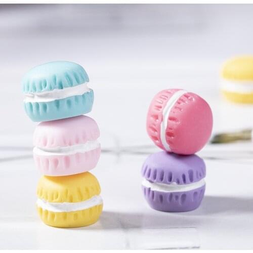 50Pcs Cute Food Nail Charms Macaron Biscuits 3D Studs Rhinestones Sweet Resin Gem Stones For Manicure DIY Nail Art Charms 14mm