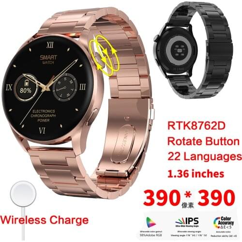 Bluetooth Call Wireless Charge Smart Watch Detection Heartrate 390 * 390 Pixels Screen IP68 Waterproof DT3 Smartwatch