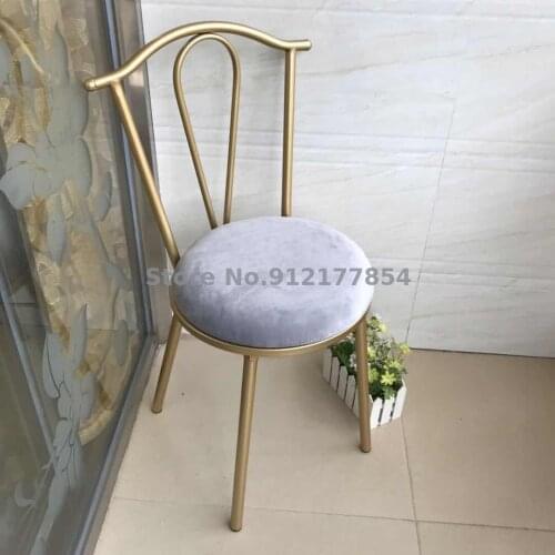Modern and simple backed dressing stool girl net red ins makeup chair golden home round stool bedroom creative stool