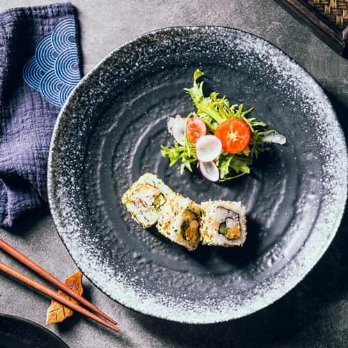 Japanese-style ceramic large discs, household porcelain plates, creative steak dinner plates, household rice plates, net red des