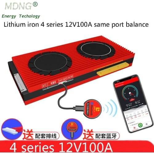 Smart bms 4s 12v lifepo4 3.2V100a usado para o bloco da bateria de lítio porta comum com placa de equilíbrio