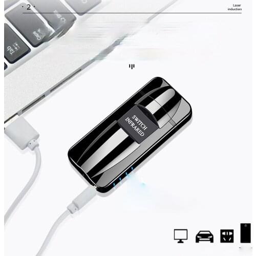 The Appearance of The New Sports Car Dual Arc Smart Laser Induction Dual Arc Windproof Lighter Power Display Gadgets for Men