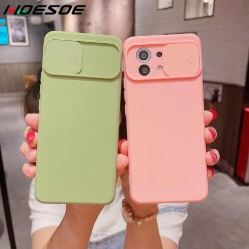 Slide Lens Protection Phone Case For Xiaomi Mi 11 Lite 10T Poco F3 X3 NFC Redmi Note 10 9 Pro 9S 8T 9A 9C Soft Cover