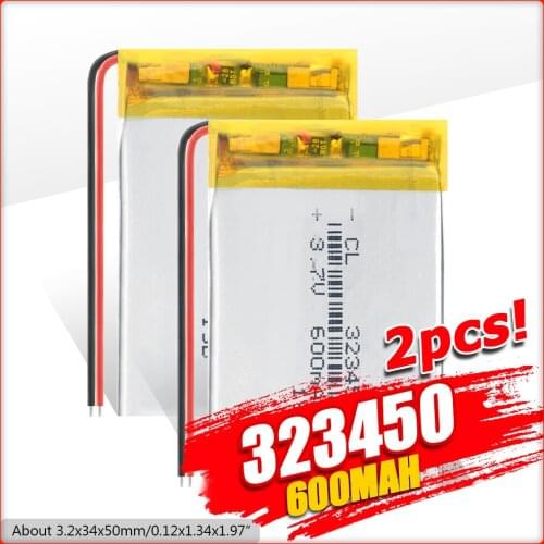 1/2/4 Pcs 3.7v 800mAh 2Pcs 323450 lithium polymer battery 3 7V volt li po ion lipo rechargeable batteries for dvd GPS navigation