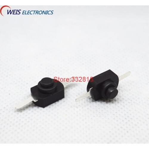 100PCS 1208YD 12*08mm Push Button Switch black Self-locking control Flashlight switches 1208-YD ON/OFF