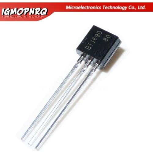 100pcs BT169D BT169 TO-92 Triacs Thyristor SCR 400V 9A 3-Pin SPT new original