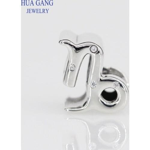 2020Authentic 925 Sterling Silver Capricorn Star Sign Constellation Beads Charms Fits Women DIY Bracelet Jewelry Making kralen