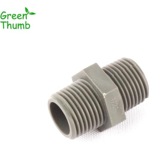 50pcs 1/2Inch PVC Straight Connector Male Thread PVC Quick Connectors Green Thumb Grey PVC Joints