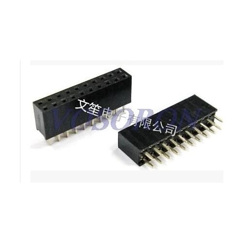 50pcs 2.54mm 2X10 Pin Double Row Female 20P Straight Header Pitch Socket Strip