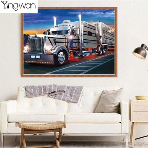 5D Diamond Painting Full Truck Head Cross Stitch Wall Stickers Rhinestone Picture Mosaic Diamond Art Beads Embroidery Home Decor