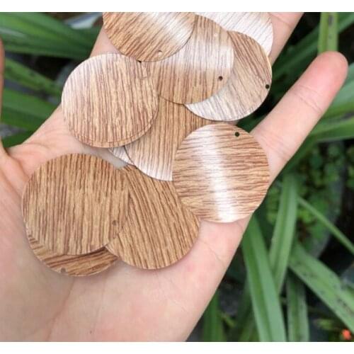 A1 Sewing supplies 40MM Round hole transparent color light yellow Sequin Earrings beads clothing sequins