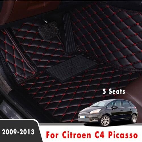 For Citroen C4 Picasso 2013 2012 2011 2009 (5 Seats) Car Floor Mats Interior Accessories Leather Carpets Decoration Protector
