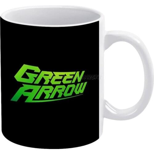 The Green Arrow White Mug White Ceramic Tea Cup Birthday Gift Milk Cups and Mugs Superhero Arrow