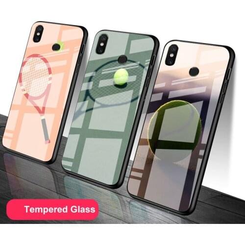 Sport Tennis Tempered Glass Phone Case For Redmi Note 5 6 7 8 9 Pro Note8T Note9S Redmi8 9 Cover Shell