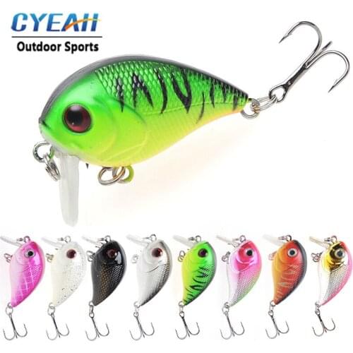 Cyeah 40mm 4.4g CrankBait Assorted Colors Fishing Lure 1pcs Topwater Wobbler Minnow Crank Diving 0-1M Artificial Hard Bait