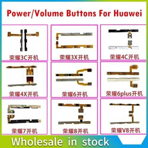 For HUAWEI Honor 3c 3X 4C 4X 6 6plus 7 8 V8 Power Volume FPC FFC Motherboard Ring Silent Switch Home Menu Button Repair Part