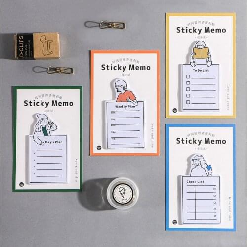 Infeel.me 30 Sheets/pack Creative Sticky Notes Time Manage Memo Pad Notepad School Stationery Office Supplies