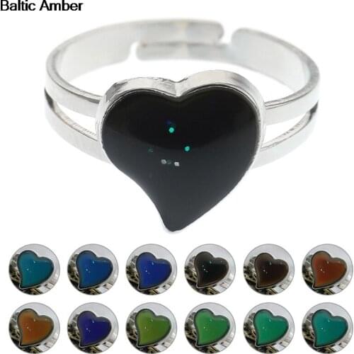 Color Change Adult Magic Mood Ring Heart Shape Rings Feeling / Emotion Temperature Ring Jewelry Dropshipping In Stock