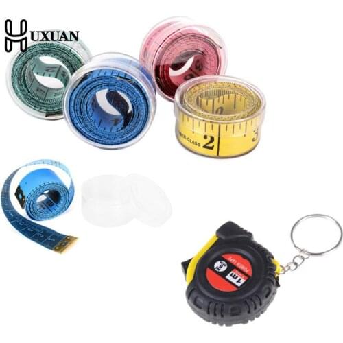 Creative Retractable Ruler Tape Measure Key Chain Mini Pocket Size Metric 1m/150cm Keyring Keychain