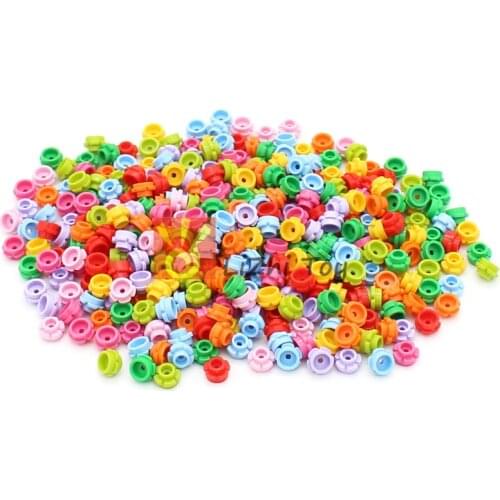 MOC Bricks 24866 Plate Round 1x1 with Flower Edge 5 Petals DIY Enlighten Block Bricks Assembles Particles for Children Toys
