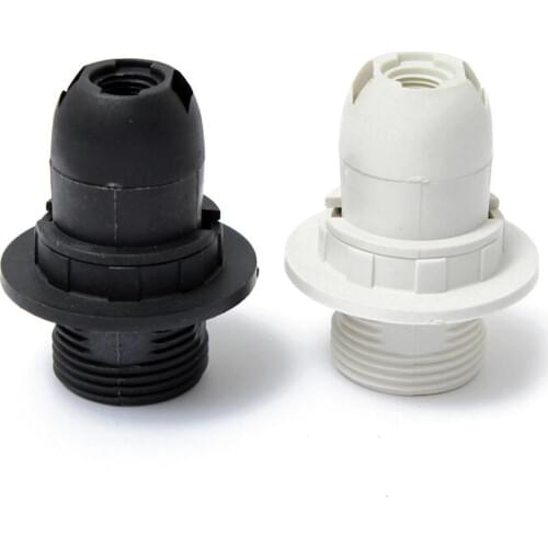 Mini Edisons Screw SES Practical E14 Base Light Bulb Lamp Holder Pendant Socket Lampshade Ring 250V 2A Black/White