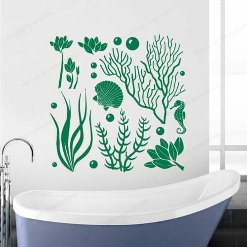 Sea Ocean Marine Life Seaweed Decal Bathroom wall sticker vinyl home decorHJ1230
