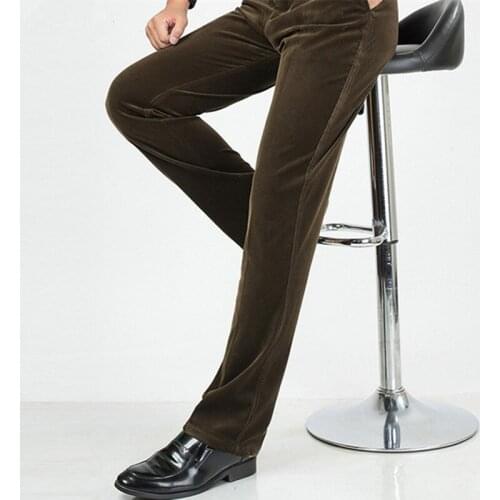 YG6130-A1336 2020 Autumn and winter mens style leisure pants corduroy middle-aged high waist trousers cheap wholesale