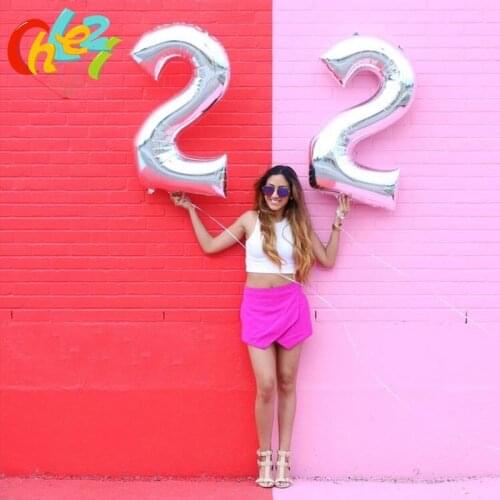 40 inch Gold Silver Number Foil Helium Balloons Birthday wedding balloon inflatable festa casamento Party Supplies Digit Balloon