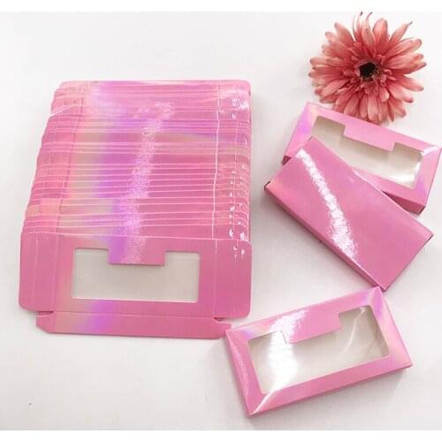New Holographic Soft Paper Lash Box for Natural Dramatic Mink Eyelashes Empty Lash Box