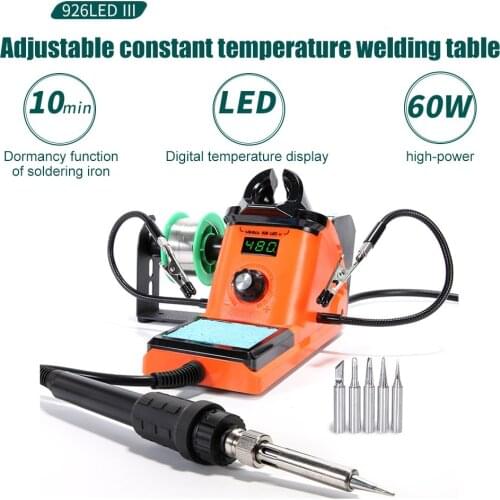 60W 90 to 480 ℃ Constant Temperature Digital Display Soldering Iron Set Automatically Dormant Electric Soldering Iron паяльник