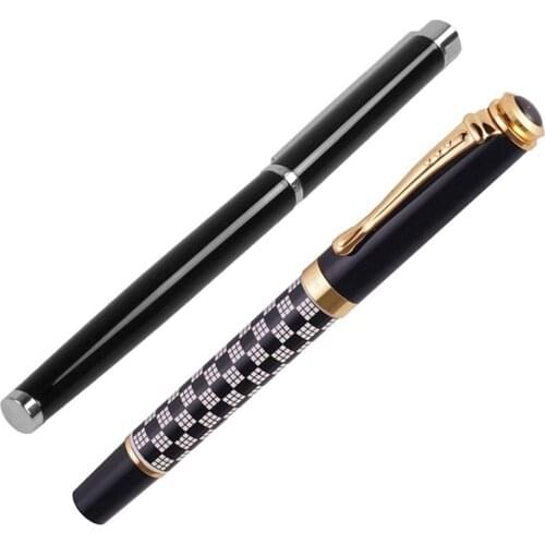 Jinhao 2 Pcs Fountain Pen Fine Iridium Nib Office Accountant Student Gift Black-500 Series & 126 Series