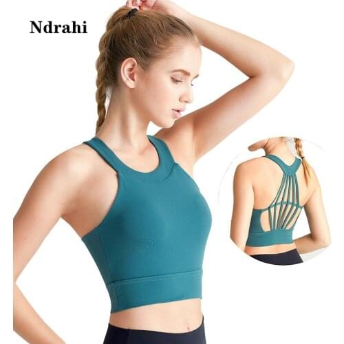 Sexy womens Workout Bra Round Neck Diamond Style Back Running Sport Exercise Gym Yoga Tops Wirefree Underwear Athletic Clothes