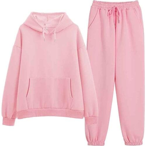 Pajama Set Women Korean Cotton Sweatpants Women Baggy Sets Ladies Outfits Suit Sleepwear Female Cute Long Sleeve Loungewear