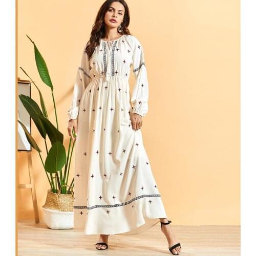 Turkey Women Muslim Dress Abaya Bohomian Ramadan Maxi Long Dresses Islamic Clothing Eid Musulman Hijab Moroccan Kaftan Vestidos