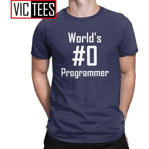 Worlds #0 Programmer Tshirt for Men Code Coding Programming Coder Hack Linux Funny Pure Cotton Tshirt Oversized