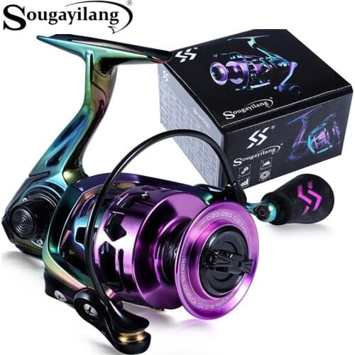 Sougayilang Metal Spool Fishing Reels Spinning Bearings 12+1 Gear Ratio 6.0:1 High Speed Carp Saltwater Reel Fishing Accessorie
