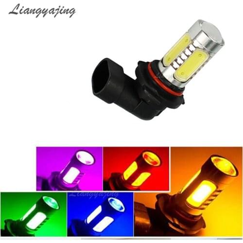 2pcs LED 7.5W High Power Fog Lamp 9006 HB4 9005 HB3 COB LED Car Driving Fog Light Bulb Lamp Red Yellow White Blue DC 12V 6000K