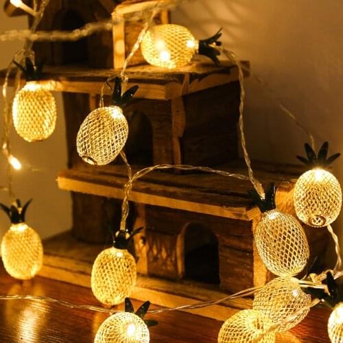 Led Iron Pineapple Color Lights On Christmas Day Mini Craft Decorations Festoons Home Decor New Year Ornaments Luci Natale