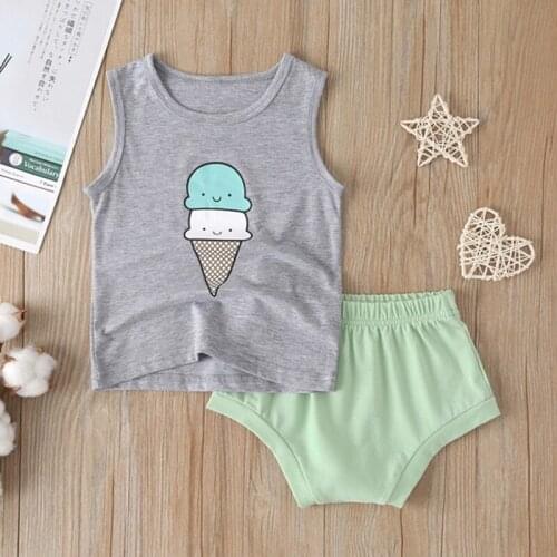 2020 TALLOLY new baby vest suit cute cartoon ice cream pineapple vest + pp pants two-piece suit