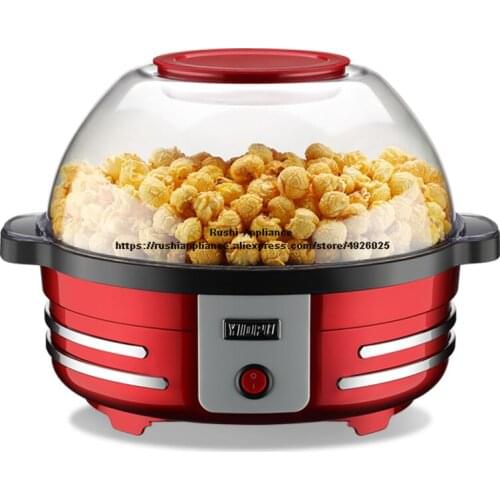 2in1 Popcorn Maker BBQ Machine Fully Automatic Household Small 5L Electric Popcorn Machine Food Grade Non-stick Pot Party Corn