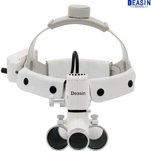 High Quality Dental Loupes with Head Light Lamp Head wear surgical loupes with high spot Headlight AC/DC With Loupes