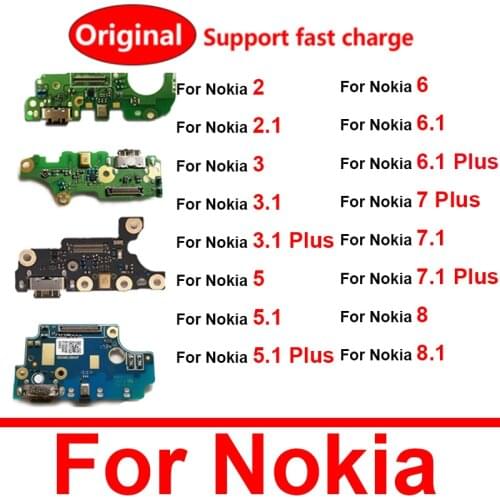 Charger USB Jack Dock Board For Nokia 6 6.1 7 Plus 7.1 8.1 X71 Mic Flex Cable Charging USB Port Board Module Replacement Parts