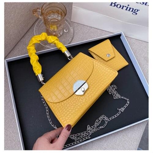 PU Leather Purses and Handbags for Women 2021 Designer Luxury Girls Female Shopper Crocodile Pattern Coin Bag Decoration Wallets