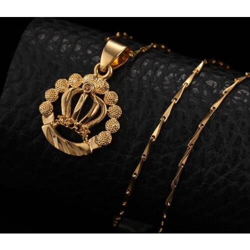 St.kunkka Delicate Crown Statement Necklaces Pendants Woman Chokers Collar Seeds Chain Bib 24K Yellow Gold Filled Chunky Jewelry